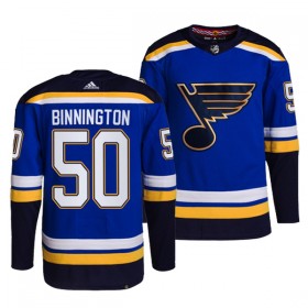 St. Louis Blues Trikot Binnington 50 Adidas Jordan Blau Authentic - Herren